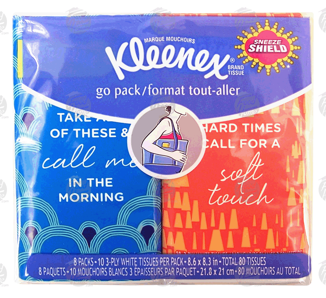 Kleenex  10 3-ply white tissues per pack, 8-packs Full-Size Picture